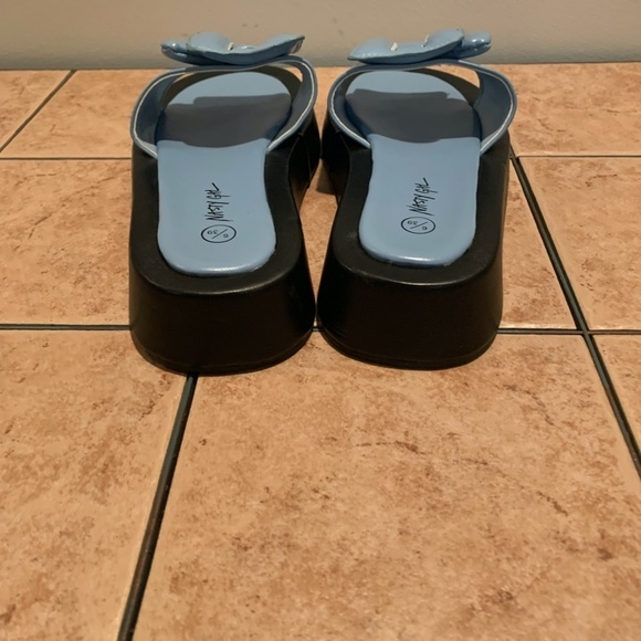 Nasty Gal Platform Buckle Sandals Blue & Black size 8 - Picture 4 of 11